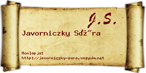 Javorniczky Sára névjegykártya