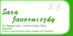 sara javorniczky business card